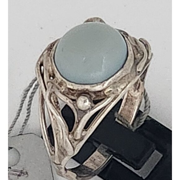 Ring Blue Chaladony Size 11 Silver 6.3 gr Jerry Fran Harr 25 mm 10 mm Stone - Picture 12 of 15